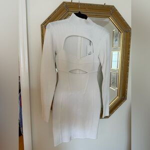 Herve Leger white mini, never worn and tags attached